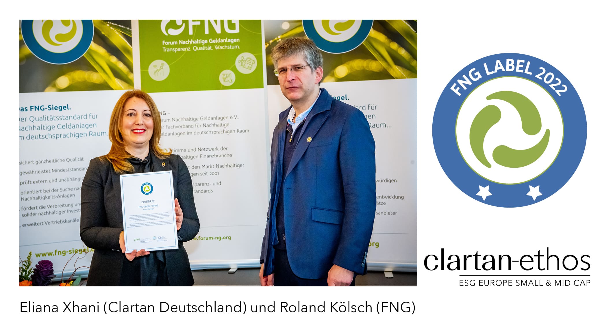 Der Clartan Ethos ESG Europe Small & Mid Cap Fonds erhält die unabhängige Auszeichnung „FNG Siegel 2022“