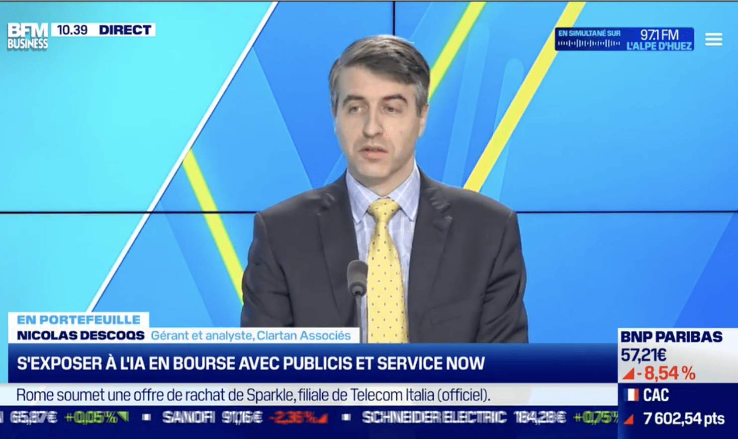 BFM Business, Tout pour Investir – 3 valeurs décryptées par Nicolas Descoqs – Février 2024